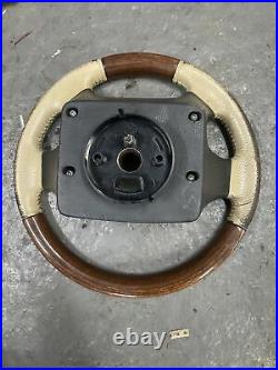 Lot19 RANGE ROVER P38 Steering Wheel Leather Cream Wood