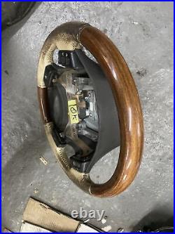 Lot1 RANGE ROVER P38 Steering Wheel Leather Cream Wood