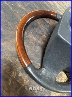 Lot23 RANGE ROVER P38 Steering Wheel Leather Black Wood