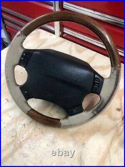 Lot30 RANGE ROVER P38 Steering Wheel Wood Walnut Cream Leather