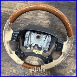 Lot3 RANGE ROVER P38 Steering Wheel Leather Cream Good Wood
