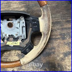 Lot3 RANGE ROVER P38 Steering Wheel Leather Cream Good Wood