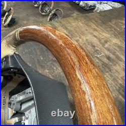 Lot3 RANGE ROVER P38 Steering Wheel Leather Cream Good Wood