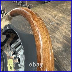 Lot3 RANGE ROVER P38 Steering Wheel Leather Cream Good Wood