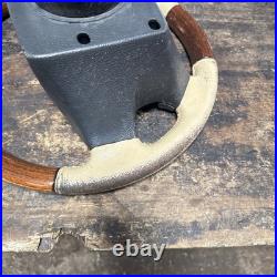 Lot3 RANGE ROVER P38 Steering Wheel Leather Cream Good Wood