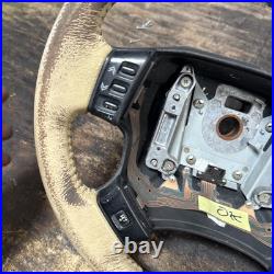 Lot3 RANGE ROVER P38 Steering Wheel Leather Cream Good Wood