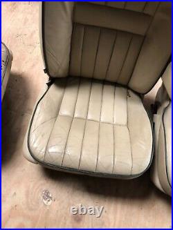 Lot56 RANGE ROVER P38 Electric Leather Seats Cream With Green Piping Bus Camper