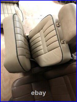 Lot56 RANGE ROVER P38 Electric Leather Seats Cream With Green Piping Bus Camper