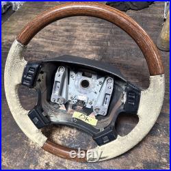 Lot5 RANGE ROVER P38 Steering Wheel Leather Cream Good Ish Wood Lot5 RANGE ROVER P38 Steering Wheel Leather Cream Good Ish Wood