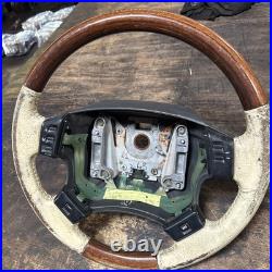 Lot6 RANGE ROVER P38 Steering Wheel Leather Cream Good Ish Wood Lot6 RANGE ROVER P38 Steering Wheel Leather Cream Good Ish Wood