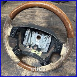 Lot7 RANGE ROVER P38 Steering Wheel Leather Cream Good Ish Wood