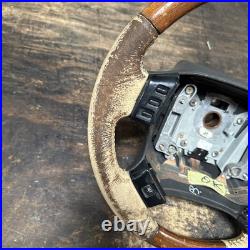 Lot7 RANGE ROVER P38 Steering Wheel Leather Cream Good Ish Wood