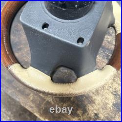 Lot7 RANGE ROVER P38 Steering Wheel Leather Cream Good Ish Wood