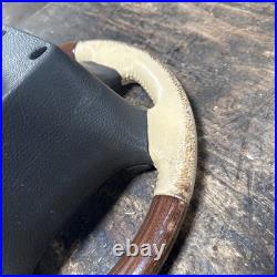 Lot7 RANGE ROVER P38 Steering Wheel Leather Cream Good Ish Wood