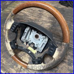 Lot8 RANGE ROVER P38 Steering Wheel Leather Cream Good Ish Wood Lot8 RANGE ROVER P38 Steering Wheel Leather Cream Good Ish Wood