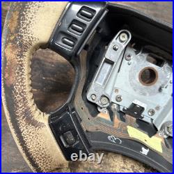 Lot8 RANGE ROVER P38 Steering Wheel Leather Cream Good Ish Wood Lot8 RANGE ROVER P38 Steering Wheel Leather Cream Good Ish Wood
