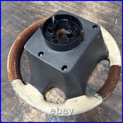 Lot9 RANGE ROVER P38 Steering Wheel Leather Cream Good Ish Wood