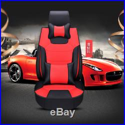 Luxury Microfiber Leather Car Seat Covers Cushions 3 in 1 Rear Row WithPillow Pad