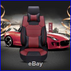 Luxury Microfiber Leather Car Seat Covers Cushions 3 in 1 Rear Row WithPillow Pad