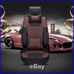 Luxury Microfiber Leather Car Seat Covers Cushions 3 in 1 Rear Row WithPillow Pad