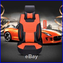 Luxury Microfiber Leather Car Seat Covers Cushions 3 in 1 Rear Row WithPillow Pad