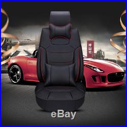 Luxury Microfiber Leather Car Seat Covers Cushions 3 in 1 Rear Row WithPillow Pad