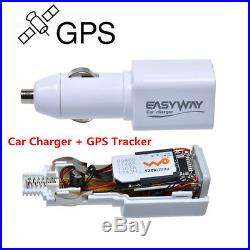 New Real time White Auto Interior Charger GPS Locator GPRS Tracking Device Kit