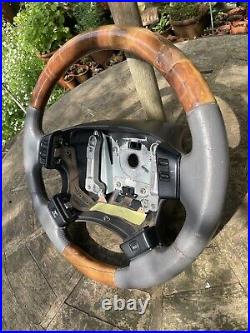 P38 Range Rover Burr Walnut Wood Steering Wheel Oem Autobiography Grey Leather