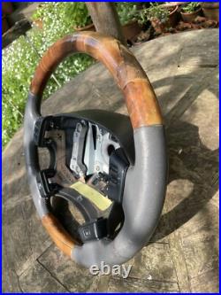 P38 Range Rover Burr Walnut Wood Steering Wheel Oem Autobiography Grey Leather