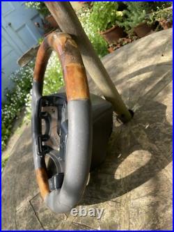 P38 Range Rover Burr Walnut Wood Steering Wheel Oem Autobiography Grey Leather