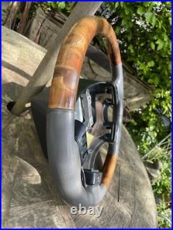 P38 Range Rover Burr Walnut Wood Steering Wheel Oem Autobiography Grey Leather