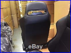 PAIR of BB3 Reclining Universal Bucket Sports Seats Black Ideal For LANDROVER