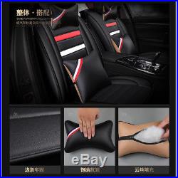 PU Leather Car Seat Cover Cushion Full Front Rear Seat Surround Breathable Blue