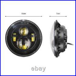 Pair 7 LED HEADLIGHTS E MARKED FOR LAND ROVER DEFENDER 90 110 JEEP JK