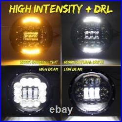 Pair 7 LED Halo Headlamp Headlight Conversion High / Low Beam For MINI