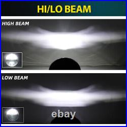 Pair 7 Round LED Headlights Hi/Lo Beam Halo Angle For Classic Rover Mini Austin