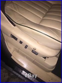 RANGE ROVER P38 Electric Leather Front Rear Seats Cream 2001 Green Piping Carpet