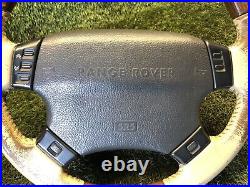 Range Rover P38 2.5 4.0 4.6 Genuine Walnut & Cream Steering Wheel 94-02 Upgrade