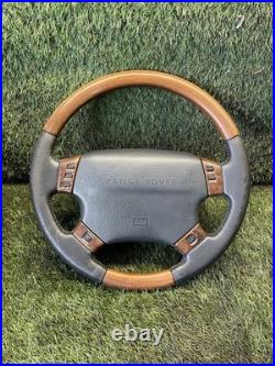 Range Rover P38 Genuine Walnut & Black Leather Steering Wheel Upgrade 94-02