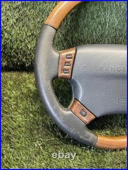 Range Rover P38 Genuine Walnut & Black Leather Steering Wheel Upgrade 94-02