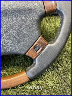 Range Rover P38 Genuine Walnut & Black Leather Steering Wheel Upgrade 94-02