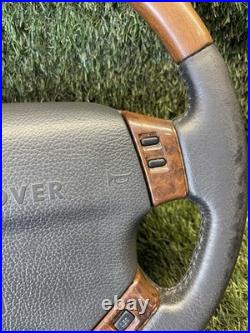 Range Rover P38 Genuine Walnut & Black Leather Steering Wheel Upgrade 94-02