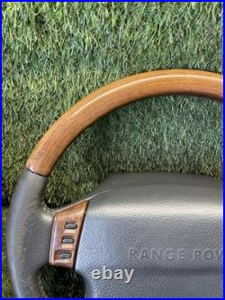 Range Rover P38 Genuine Walnut & Black Leather Steering Wheel Upgrade 94-02