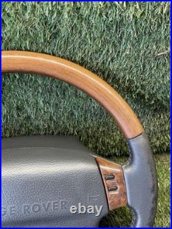 Range Rover P38 Genuine Walnut & Black Leather Steering Wheel Upgrade 94-02