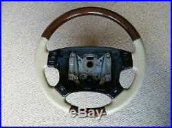 Range Rover P38 Leather Walnut Lightstone Cream Steering Wheel