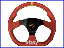 Red Aftermarket 350mm D1 Steering Wheel + Quick Release boss 42BK