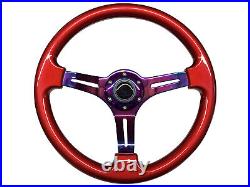 Red Neo Chrome TS Steering Wheel + Quick Release boss 42BK