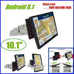 Single Din 10.1 1080P Rotatable Quad-core RAM 1GB ROM 16GB Car Stereo Radio GPS