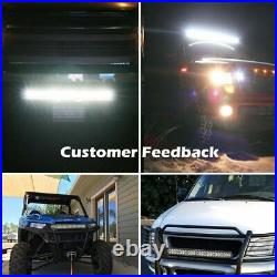 Tri-Row 52 LED Light Bar Straight Flood Spot Combo Truck Roof Driving Off road