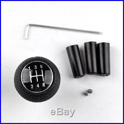 Universal 5-Speed Shift Knob Vehicle Manual Black Leather Gear Shifter Lever